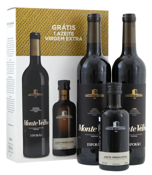 Esporão 2x Monte Velho tinto & 1x Olijfolie Extra Virgem in geschenkverpakking - Esporão