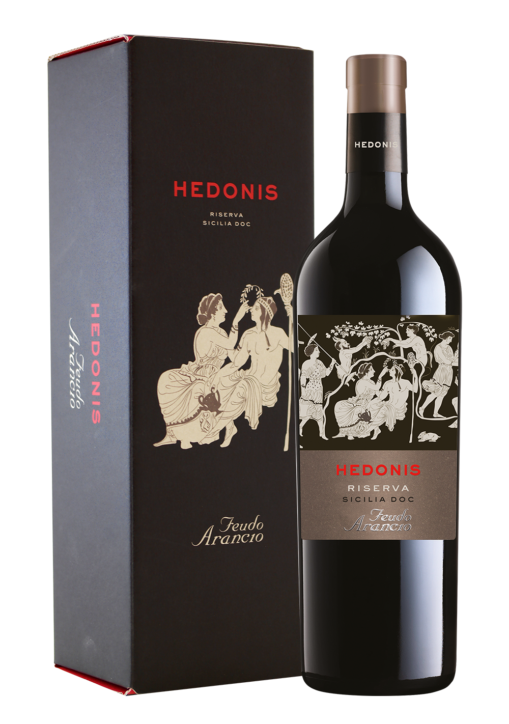 Feudo Arancio Hedonis Riserva in geschenkverpakking - Feudo Arancio