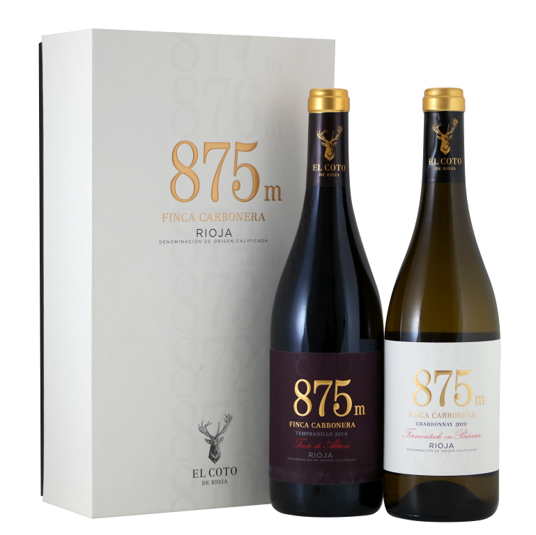 El Coto De Rioja 875M Chardonnay & Tempranillo - 2 flessen in geschenkverpakking - El Coto De Rioja